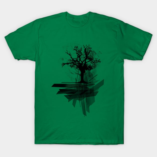 Tree with Halftone grungy T-Shirt by ddtk